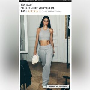 Alo Accolade Heather Gray Straight Leg Sweatpant